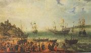 WILLAERTS, Adam The Prince Royal and other shipping in an Estuary oil painting